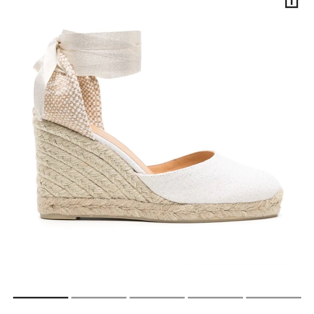 NWT Castaner - White glitter wedge espadrilles